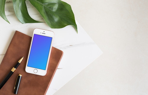 iPhone SE mockup and marble table