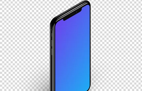 iPhone XS Isometric Stand mockup (Left)