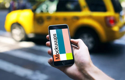 Looking for taxi on iPhone 6s mockup