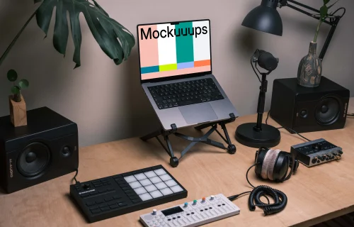 MacBook Pro in the music studio