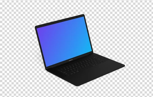 Macbook Pro mockup (Clay Dark) oriented to the left