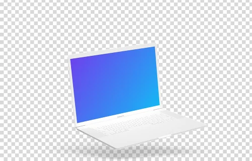 Macbook Pro mockup (Clay White) floating to the left