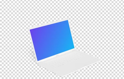 Macbook Pro mockup (Clay White) oriented to the left