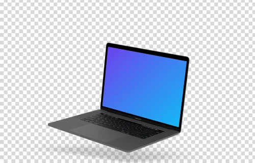 Macbook Pro mockup floating to the right