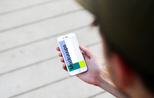 Man holding iPhone 7 mockup