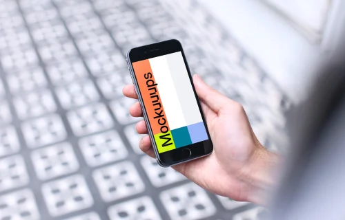 Man walking with iPhone 6s Space Gray mockup