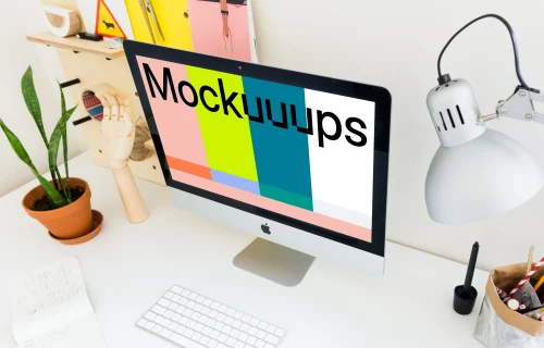 Perspective mockup of iMac