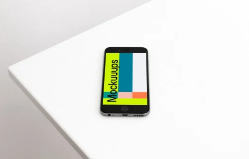 Perspective view of iPhone 6s Space Gray mockup