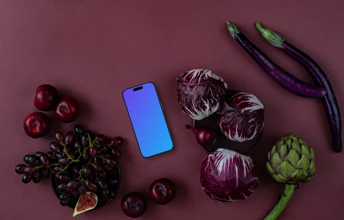 Phone mockup and Viva Magenta color shade
