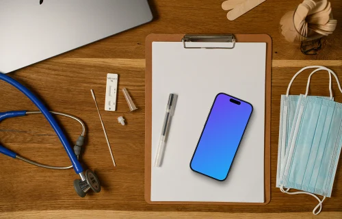 Phone mockup in the doctor’s office