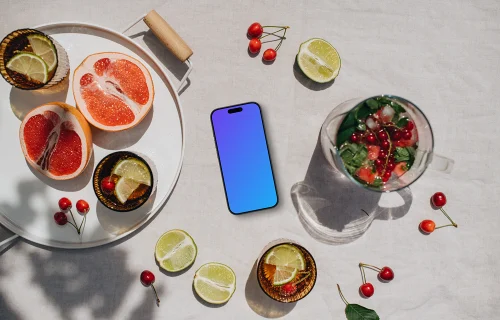 Phone mockup with a summer vibe