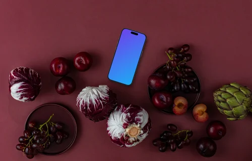 Phone on background in Viva Magenta shade