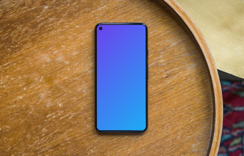 Pixel 5 mockup on a barrel
