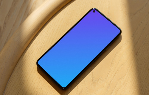 Pixel 5 mockup on a table close to a window