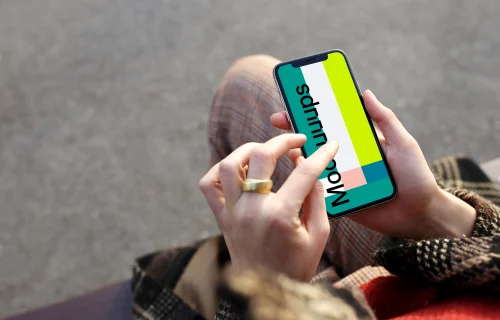 Pointing on iPhone X mockup