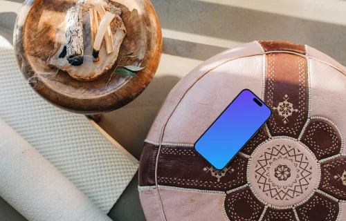 Relaxation spot including an iPhone mockup