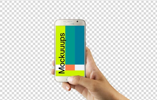 Samsung Galaxy S6 Gold mockup on editable background