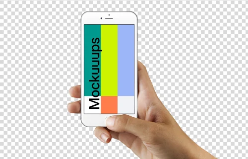 Silver iPhone 6s mockup on editable background