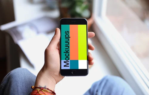 Sitting next to the window with iPhone 6s mockup