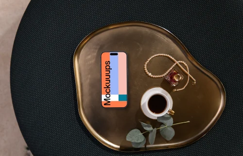 Smartphone mockup on elegant office desk