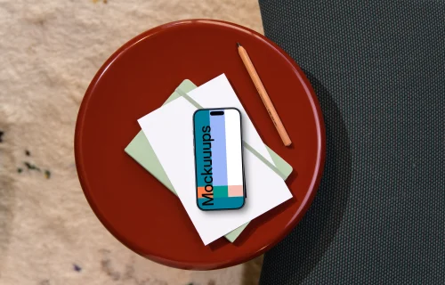 Smartphone mockup on stylish office chair