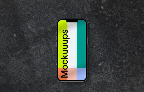 Smartphone mockup on the dark background