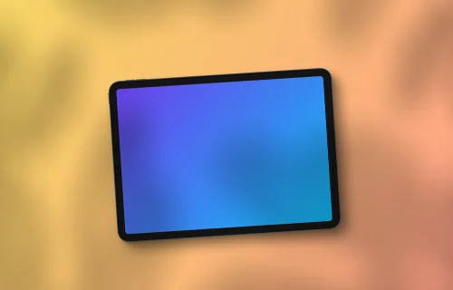 Tablet mockup on the colorful gradient background