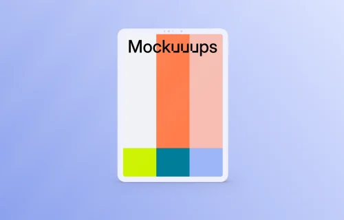 Tablet mockup on the gradient background