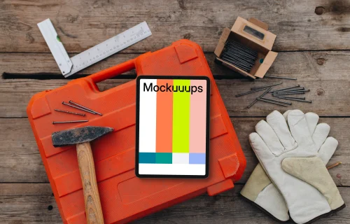 Tablet on the toolbox