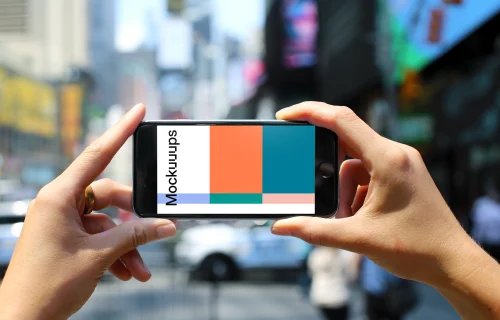 Taking a picture with iPhone 6s mockup