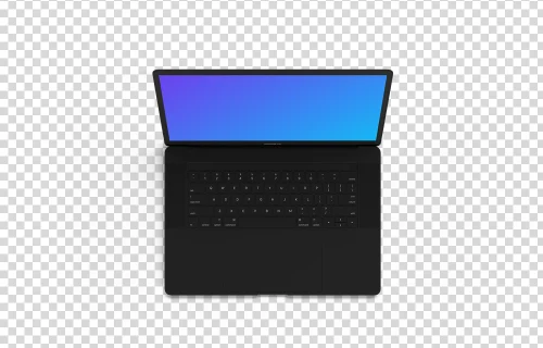Top view mockup of Macbook Pro (Clay Dark)