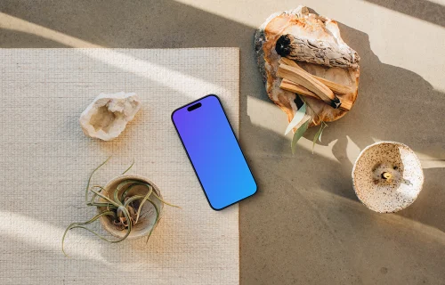 Tranquil scene with an iPhone mockup