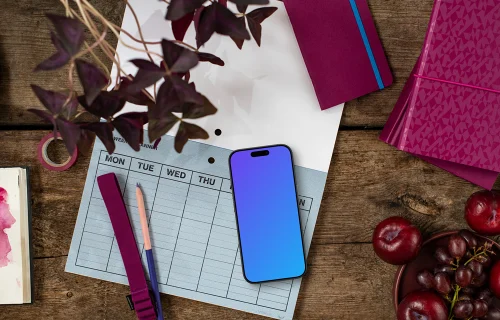 Viva Magenta details and phone mockup