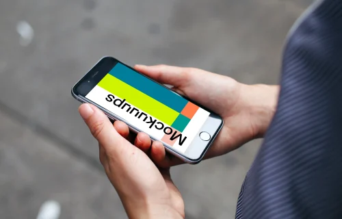 Walking with iPhone 6s mockup