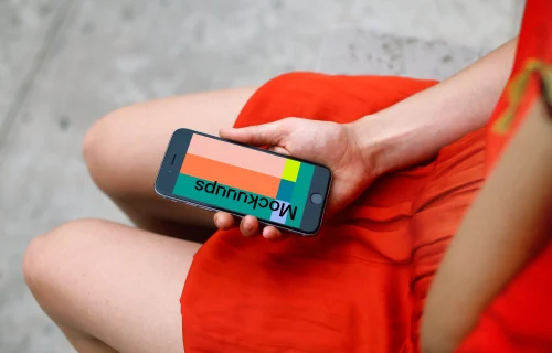 Woman Reading on the iPhone 6s mockup