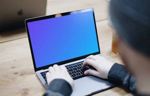Working on Macbook Pro Space Gray mockup