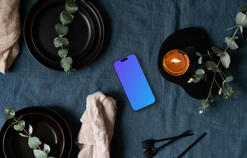 Xmas gift tablet mockup