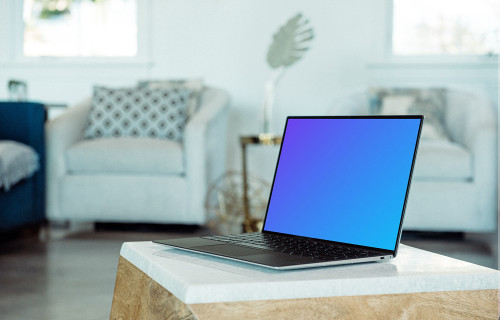Black Dell XPS Mockup in living room