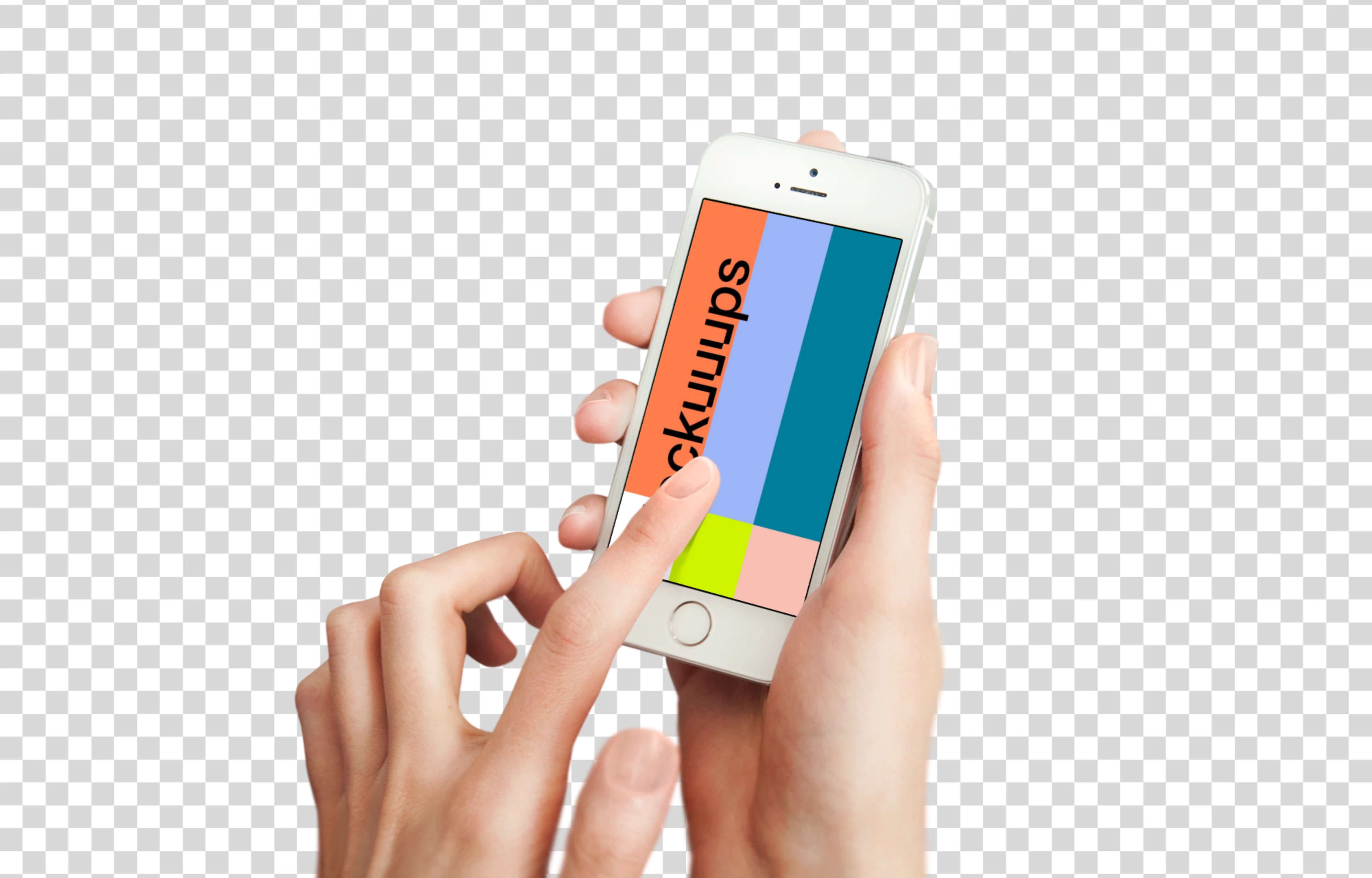 Angle view of iPhone SE mockup on editable background