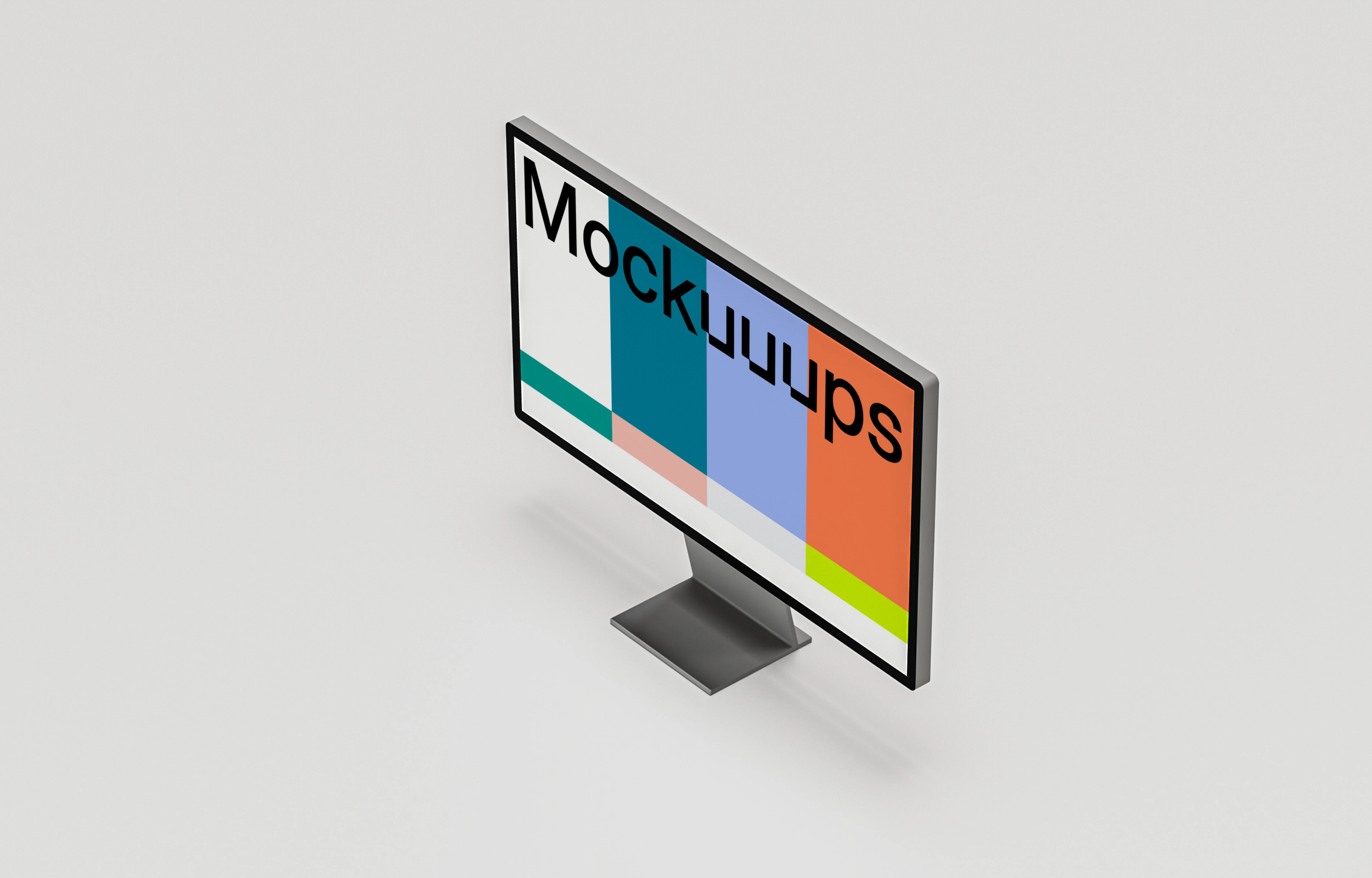 Apple Studio Display mockup in isometric view