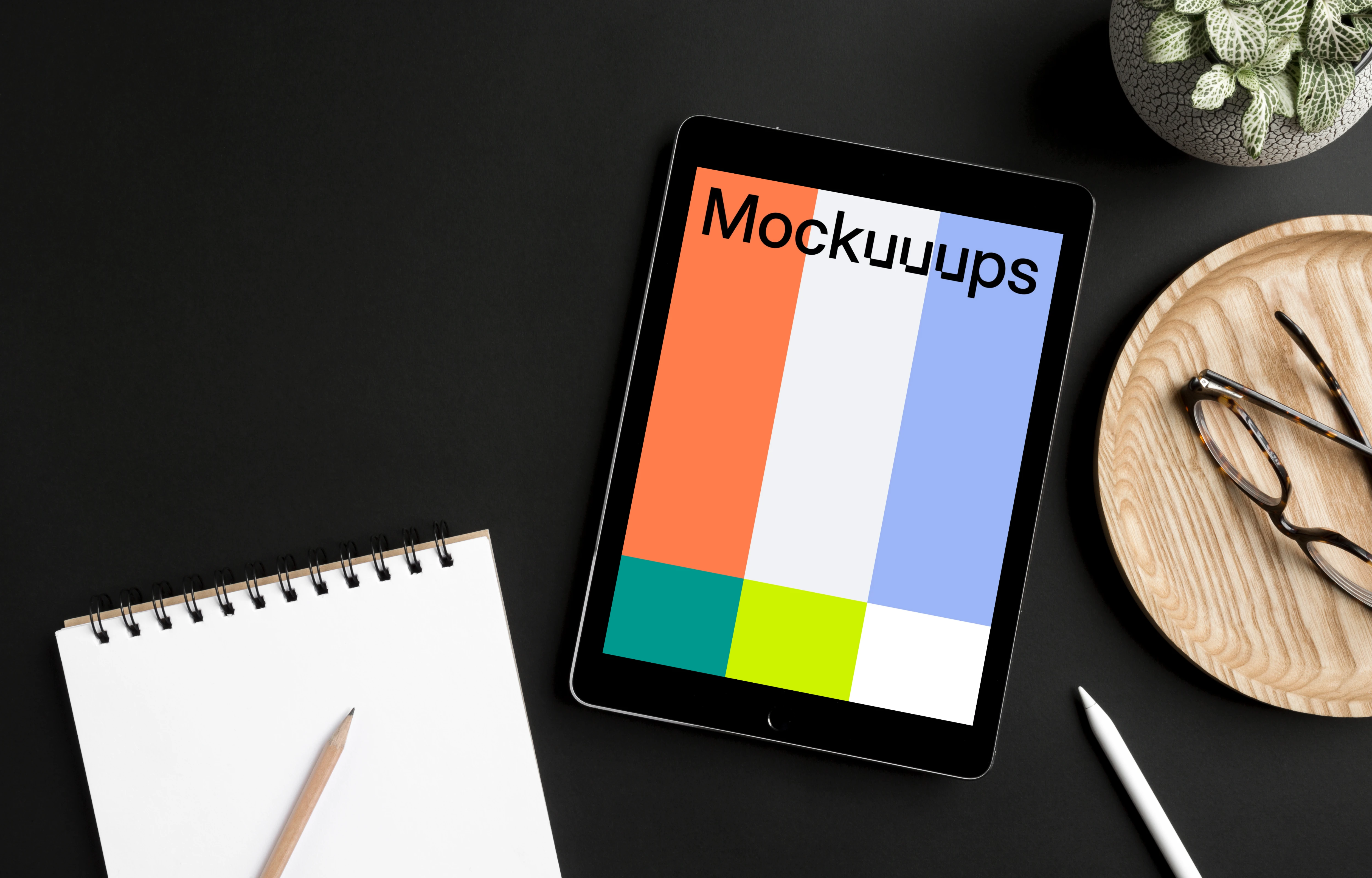 iPad Pro mockup with notes on the side