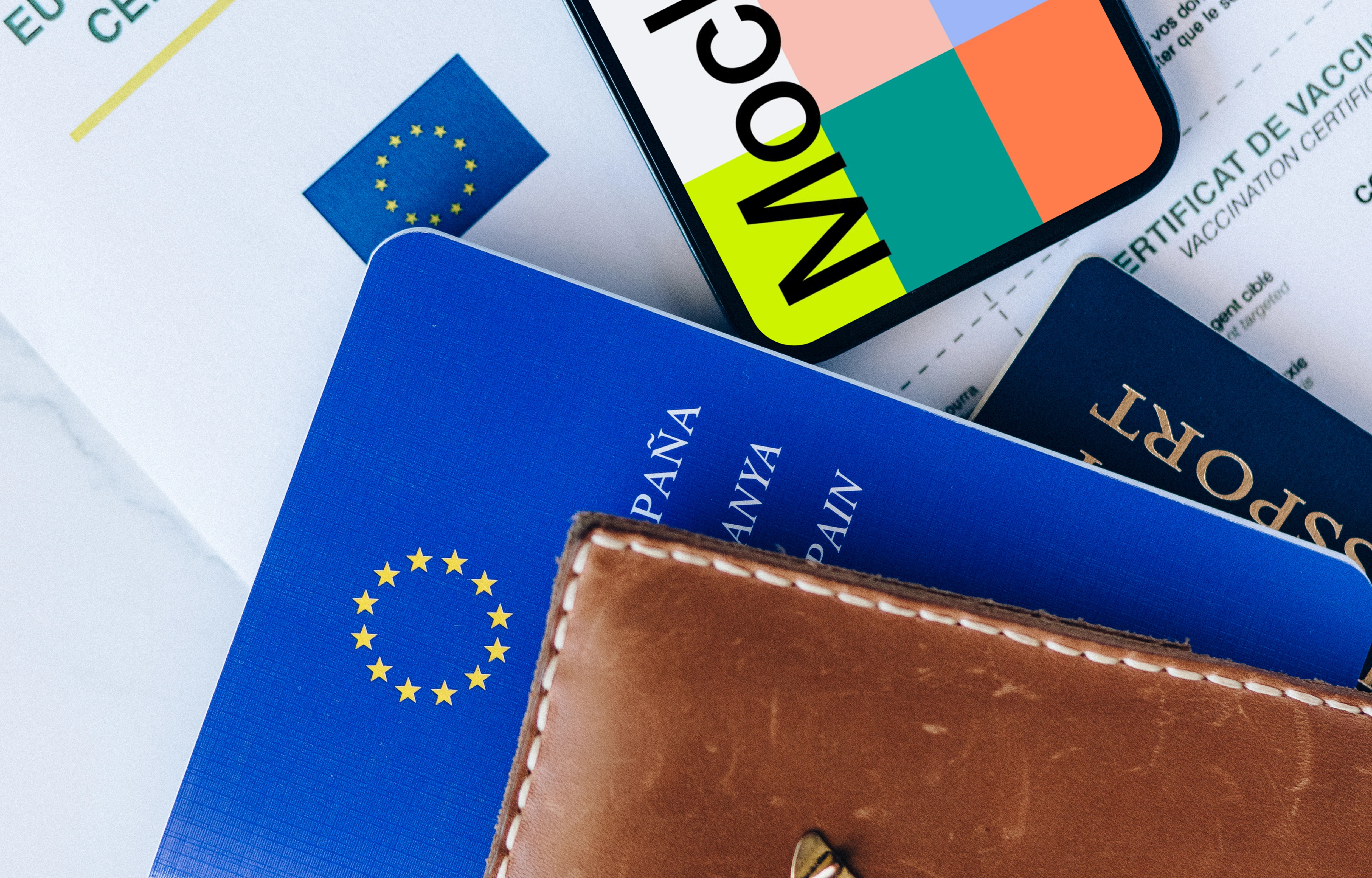 iPhone 12 Pro mockup placed on European travel document