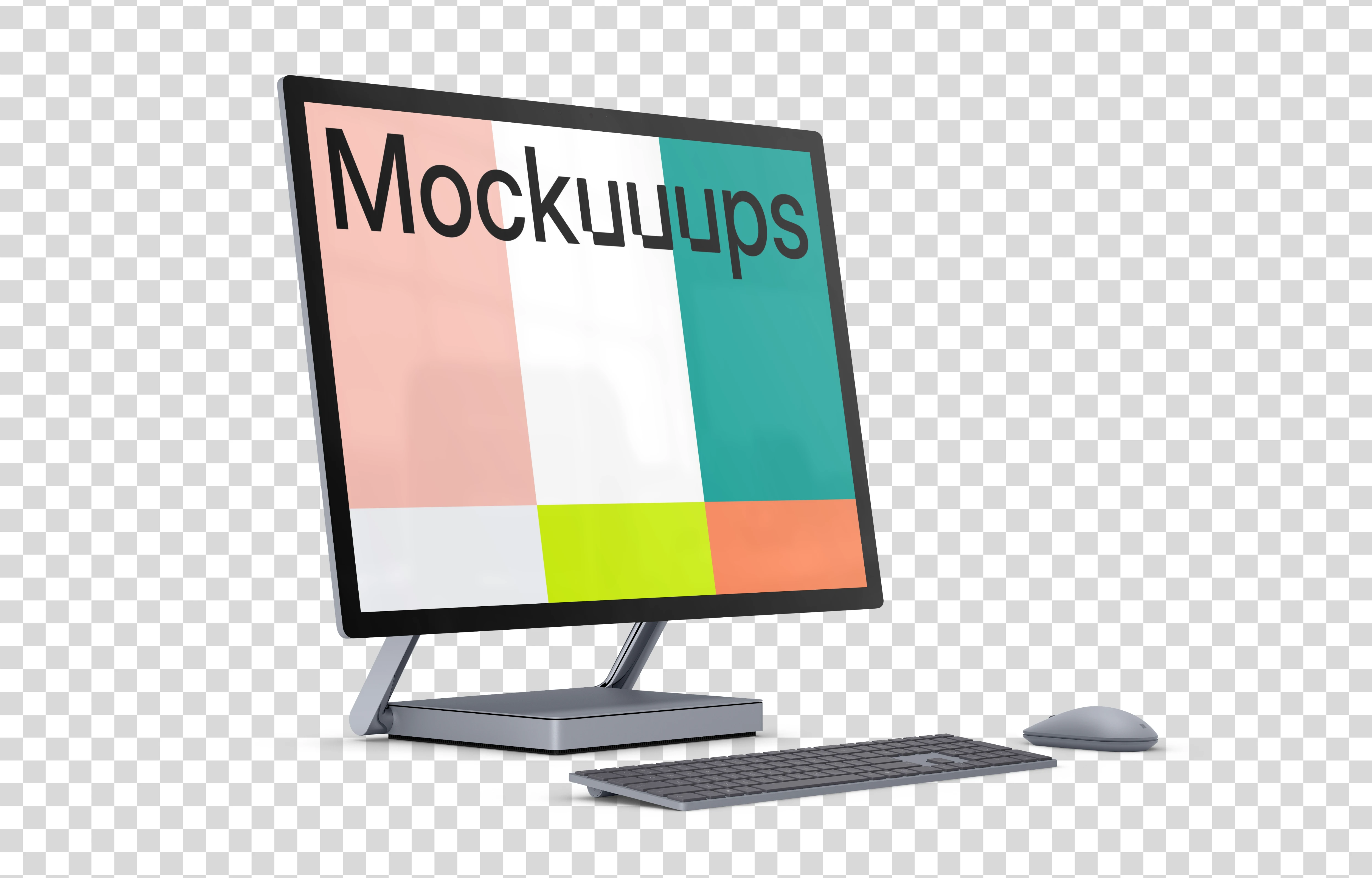Microsoft Surface Studio 2 Mockup (Perspective Left - Transparent)
