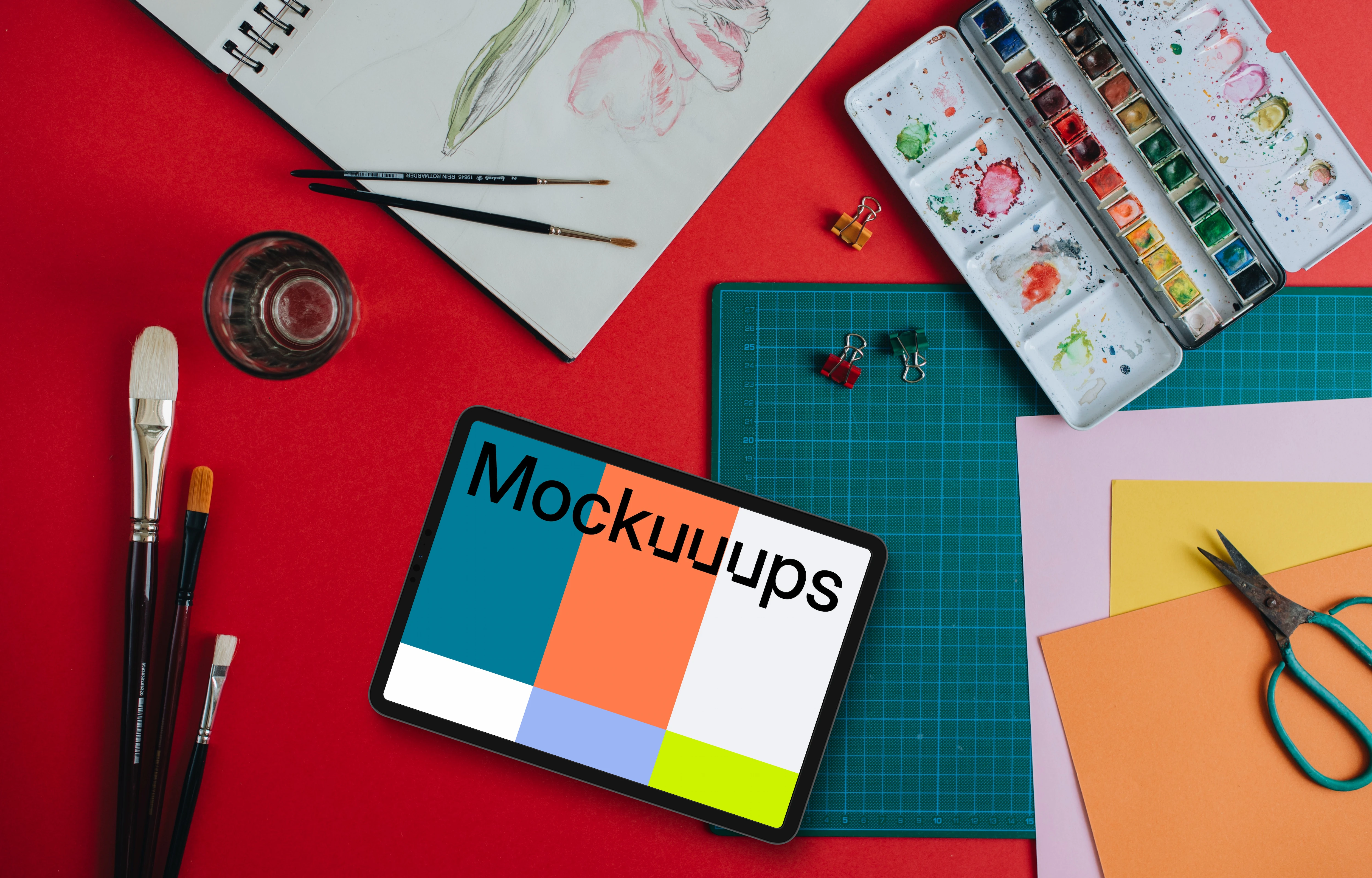 Mockup of tablet placed on the student desk
