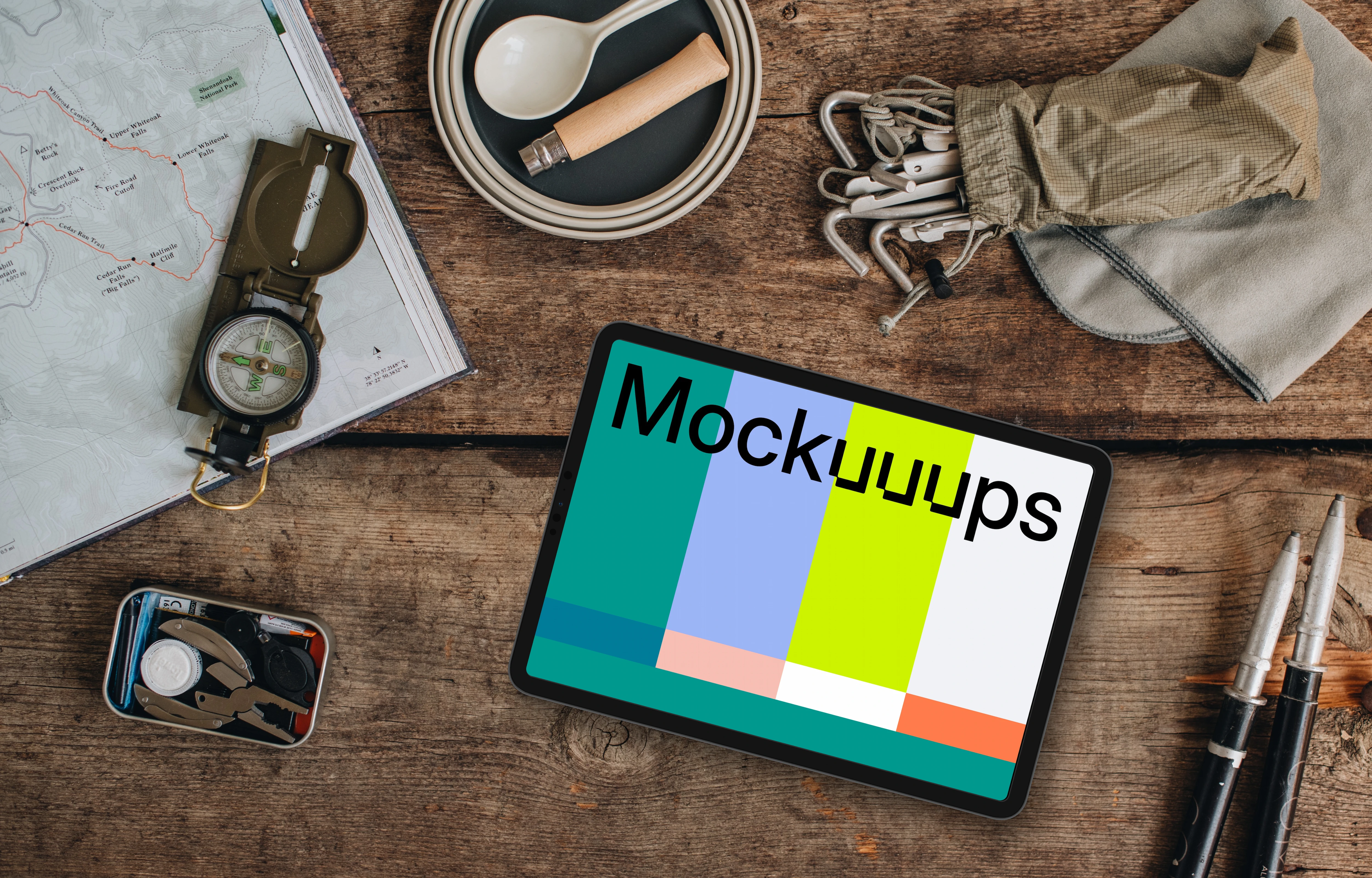 Planning a trip on a tablet mockup