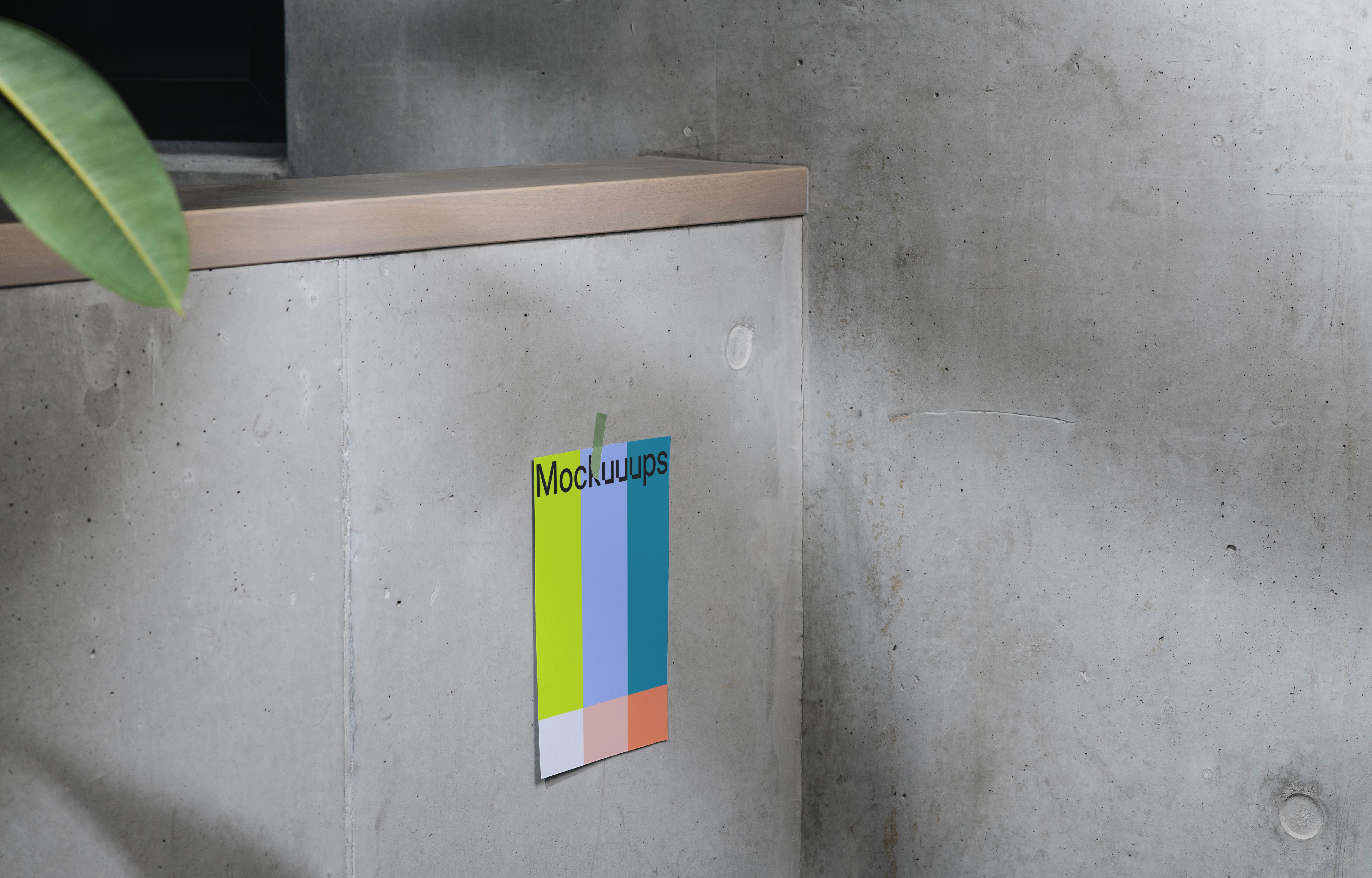 A4 mockup on a grey concrete wall