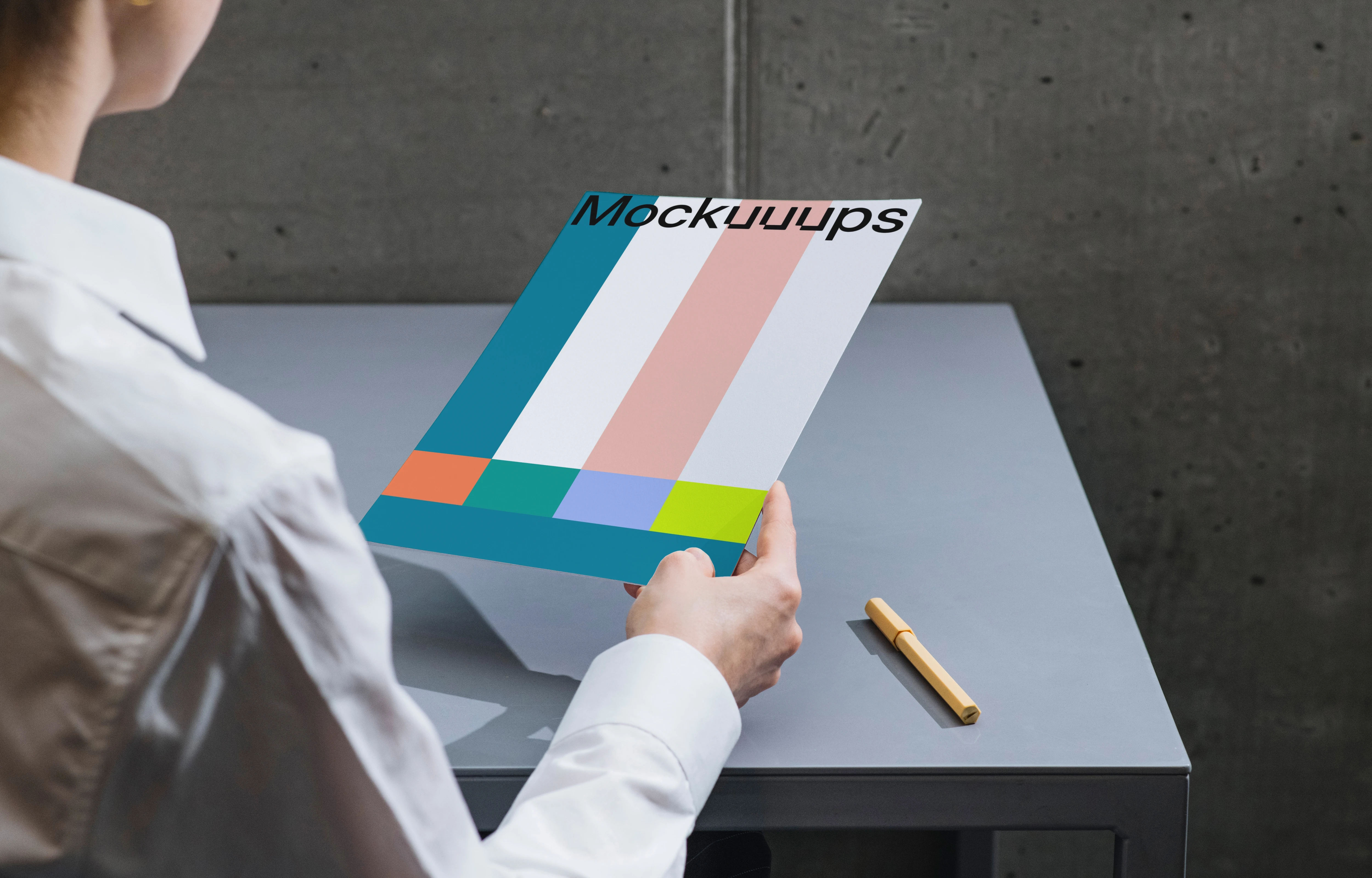 A4 paper mockup in a minimalist setting