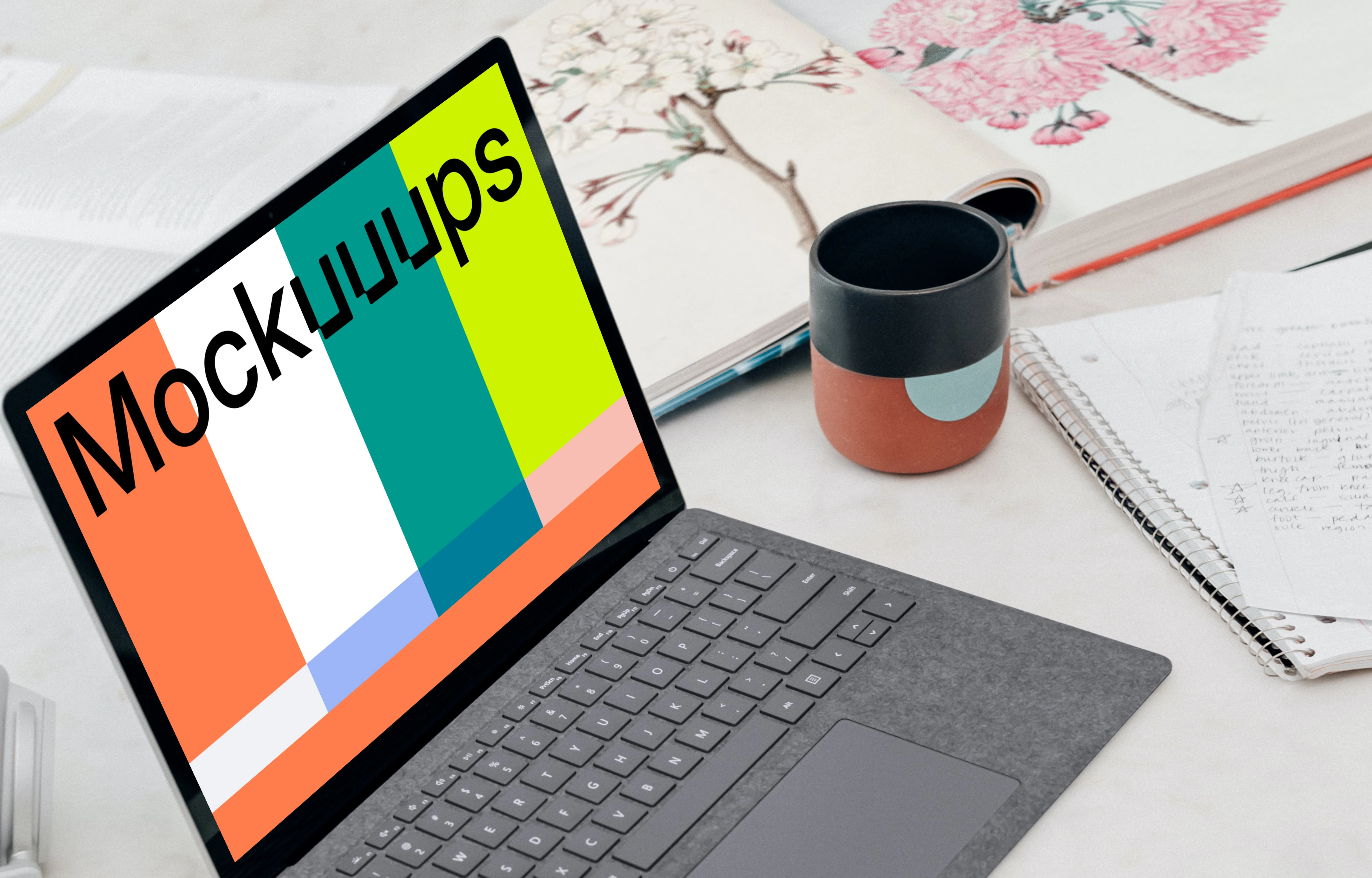 Angle view of Microsoft Surface Laptop mockup