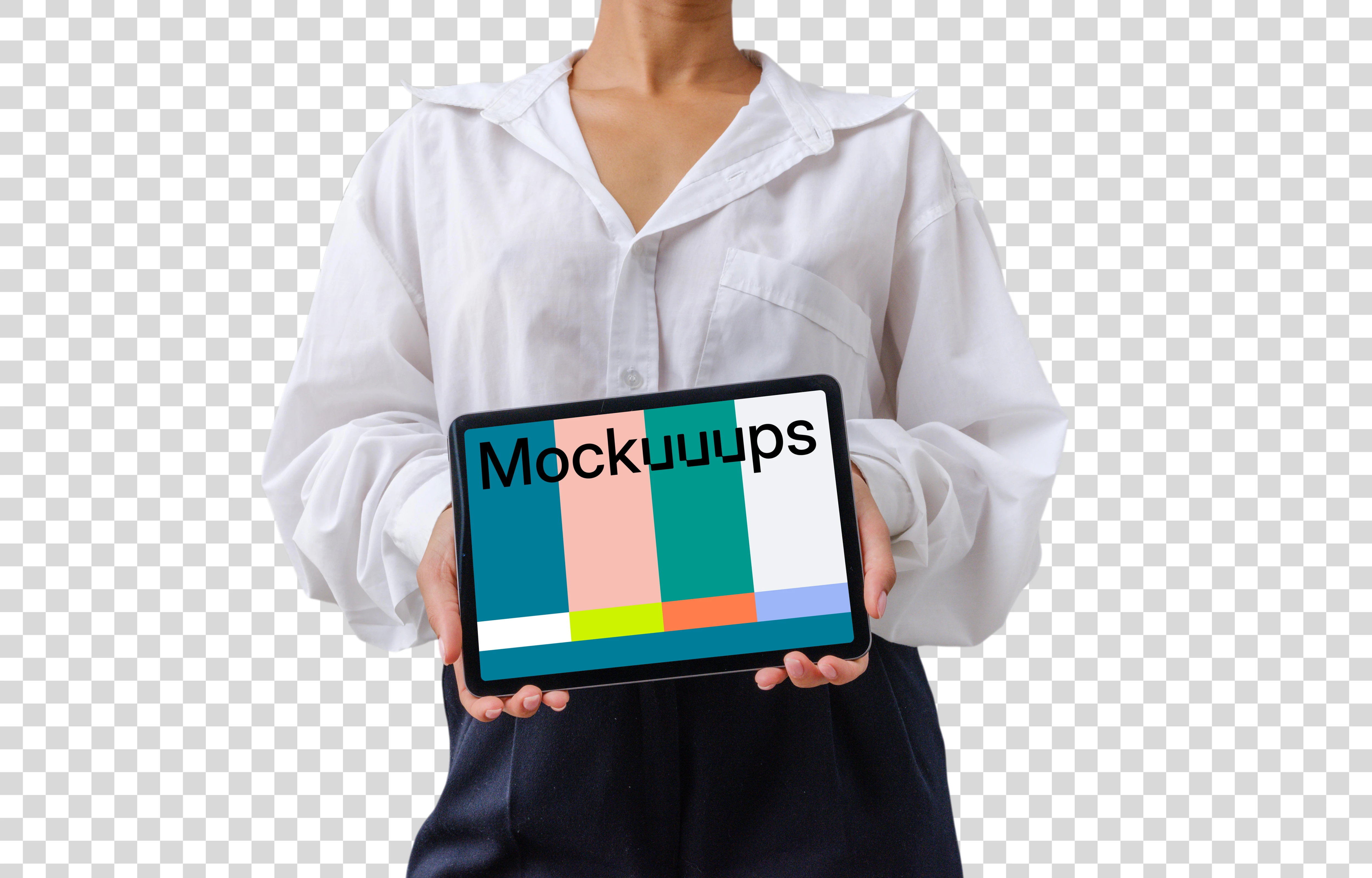 Businesswoman with an iPad Air 