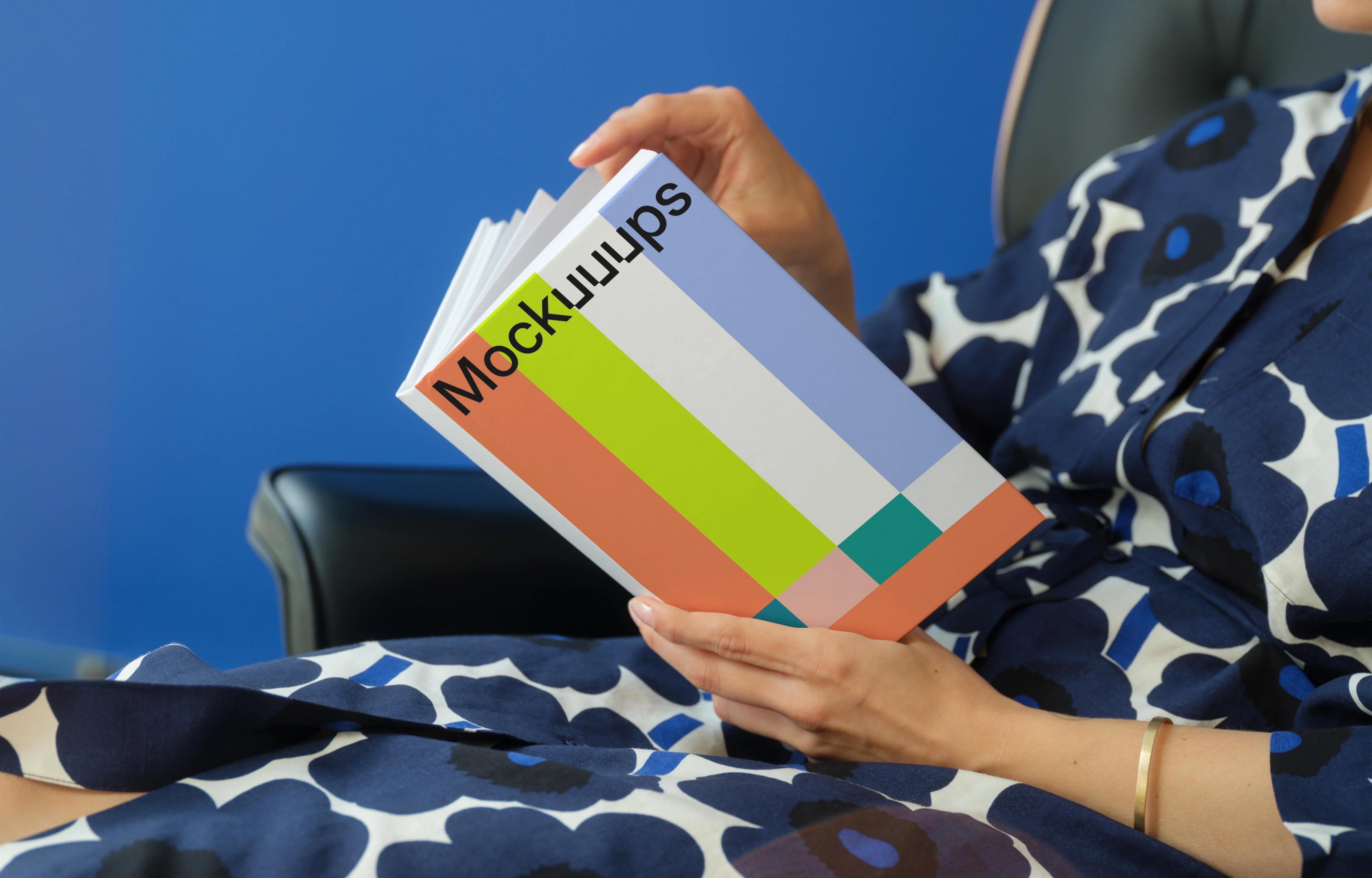 C-format book mockup in a reader's hands